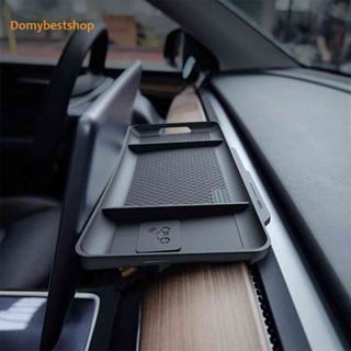 [Domybestshop.th] กล่องเก็บของ TPU กันลื่น สีดํา สําหรับ Tesla Model 3 Y