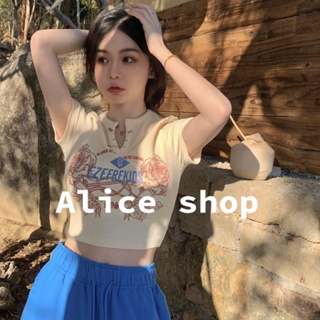 Alice  เสื้อยืด เสื้อผ้าแฟชั่นผู้หญิง สินค้ามาใหม่ รัดรูป ใส่สบายๆ  สวย Stylish สวยงาม Korean Style A29J0XZ 36Z230909