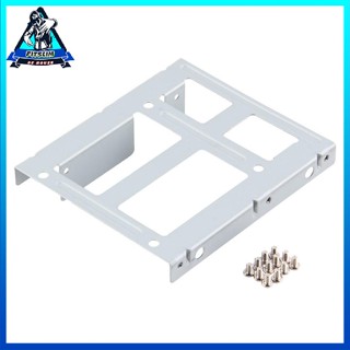 [สปอตสินค้า] อลูมิเนียม 2-Bay 2.5 นิ้ว Ssd Hdd Hard Disk ถึง 3.5 Drive Bay Converter Adapter Rack Bracket พร้อมสกรู 12 ตัว [Y/10]