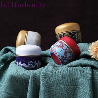 Fallforbeauty กล่องเก็บชาพร้อมฝาปิดมัลติฟังก์ชั่นขนาดพกพาสไตล์วินเทจ