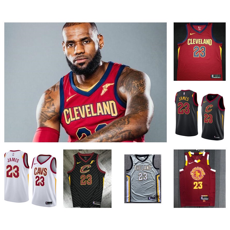 cleveland-cavaliers-23-lebron-james-เสื้อบาสเก็ตบอลชายสั้น-เสื้อยืดกีฬา