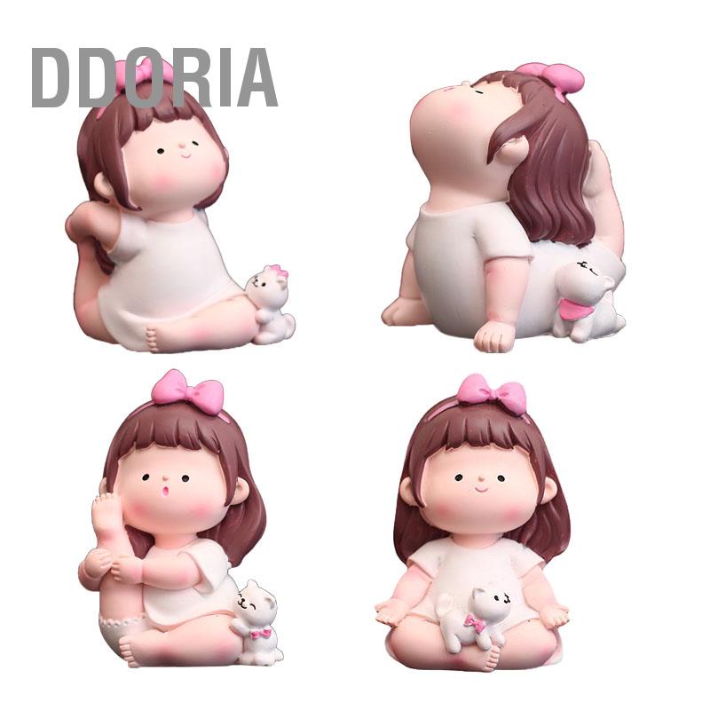 ddoria-หุ่นสาวโยคะการ์ตูนน่ารักน่ารักแฟชั่นตกแต่งท่าโยคะสาวเครื่องประดับสำหรับรถ