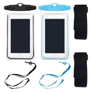 2pcs Universal Diving Underwater Convenient Carrying Airtightness Swimming Snorkeling High Touch Waterproof Phone Case