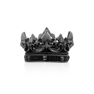 the Grand Westminster Crown ring of Darkness แหวนเงินแท้ 925 แกะมือขัดเงาพิเศษ ชุบแบลกโรเดียม ลงยาสีดำ **แยกเป็นสองวง ใส่ซ้อนให้ลงล็อกกันหรือแยกใส่ได้ **