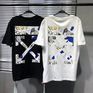 OFF WHITE  joint sesame street cartoon print Japanese - Fashion naka print na T shirt Cotton
