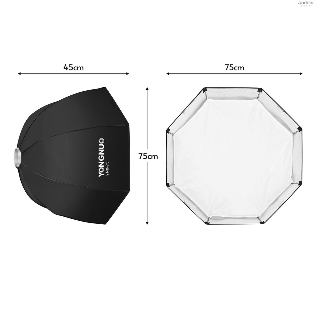 yongnuo-yn8-75-ซอฟท์บ็อกซ์ถ่ายภาพแปดเหลี่ยม-75-ซม-30-นิ้ว-พร้อมเมาท์โบเวน-ถอดออกได้-สําหรับถ่ายภาพผลิตภัณฑ์-สตูดิโอ-ถ่ายทอดสด