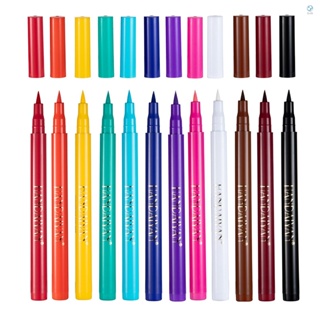 Flyhigh HANDAIYAN 12 ชิ้น ที่มีสีสัน อายไลเนอร์ ดินสอสี ชุดปากกาอายไลเนอร์ ปากกา เครื่องสําอาง เครื่องมือแต่งหน้า อายไลน์เนอร์ กันน้ํา ติดทนนาน