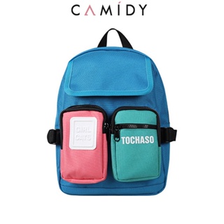 Camidy กระเป๋านักเรียนเด็กระดับ high-end สีตัดกันเทรนด์แฟชั่นกระเป๋านักเรียนแบบสบาย ๆ เด็กชายและเด็กหญิงสะพายกระเป๋าเป้อนุบาล