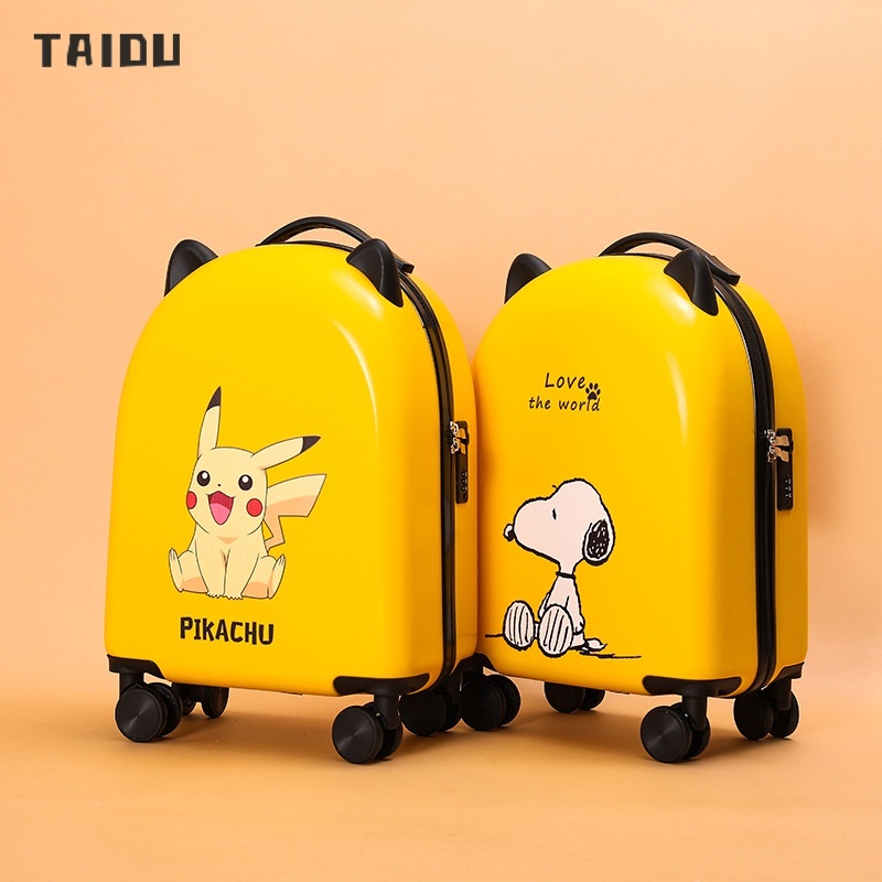 taidu-กระเป๋าเดินทาง-กระเป๋าเดินทางล้อลาก-18-นิ้ว-ลายการ์ตูน-มีบริการขึ้นเครื่อง-ล้อสากล-ด้วยรหัสล็อค-ทนต่อการสึกหรอ-กันน้ำ-และกันกระแทก