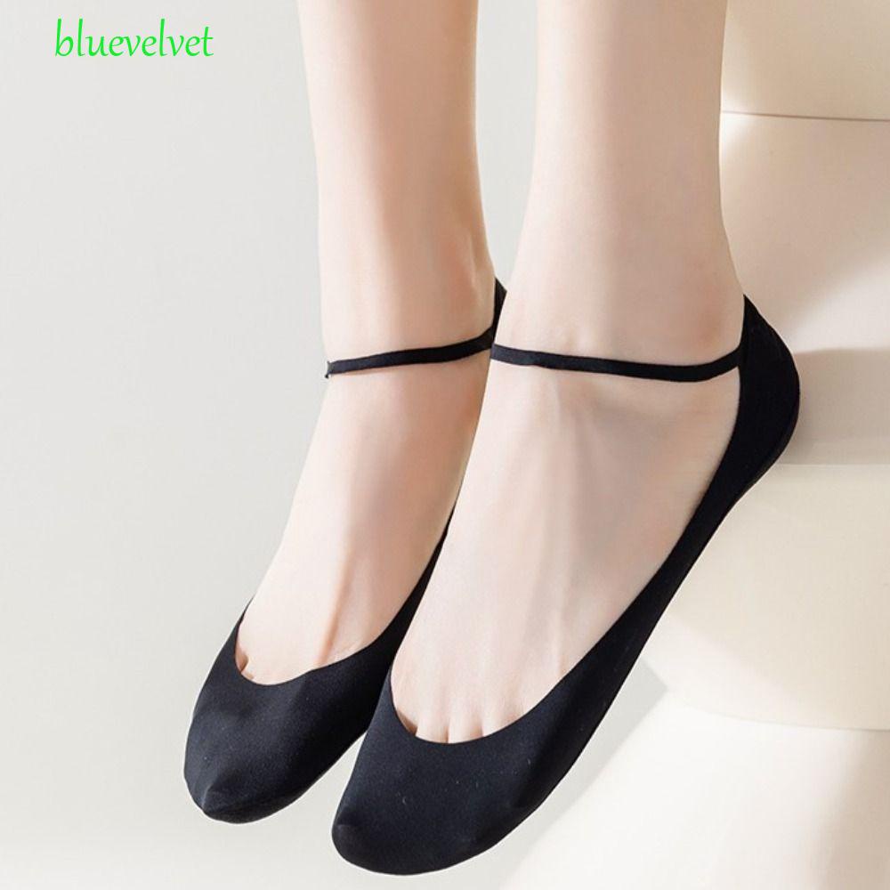 bluevelvet-ถุงเท้า-ผ้าเรยอน-ใส่สบาย-พื้นนิ่ม-บาง-ยืดหยุ่น-กันลื่น-ไม่โชว์-ซ่อนตาข่าย-ฤดูร้อน-สไตล์เกาหลี-รองเท้าแตะ-ถุงเท้า