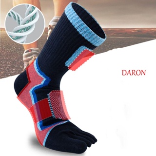 Daron ถุงเท้าแฟชั่นผู้ชาย ใส่สบาย นุ่ม อินเทรนด์ แยกนิ้วเท้า ถุงเท้า สีเย็บปะติดปะต่อกัน ย้อนยุค หนา กลาง ท่อ ชุดชั้นใน