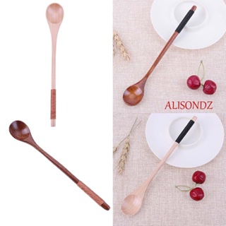 ALISONDZ Durable Wooden Spoon Dessert Coffee Spoon Spoons Tableware Cooking Kitchen Flatware Teaspoon Chinese Style Soup Spoon