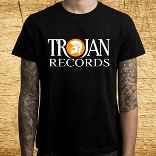 ขายดี เสื้อยืดลําลอง แขนสั้น พิมพ์ลายโลโก้ Trojan Records British สีดํา แฟชั่นฤดูร้อน สําหรับผู้ชาย 2023 867781