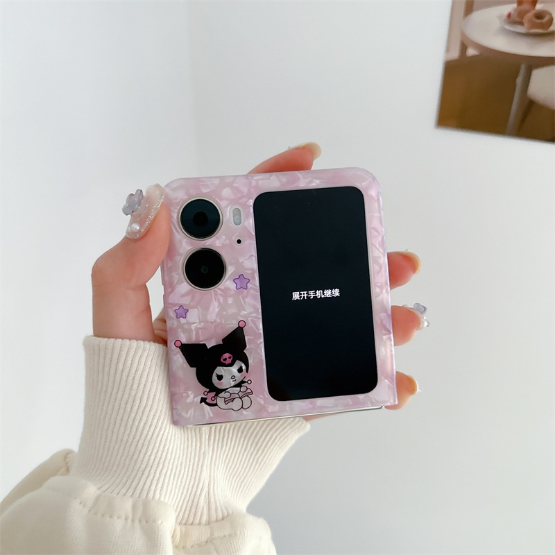 เคสโทรศัพท์มือถือแบบนิ่ม-ฝาพับ-ลายคุโรมิน่ารัก-หรูหรา-สําหรับ-oppo-find-n2-flip-n2flip