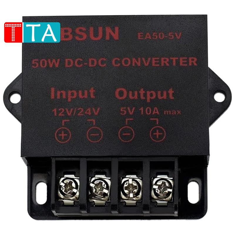 หม้อแปลงพาวเวอร์ซัพพลาย-หน้าจอโฆษณา-led-dc-24v-12v-เป็น-5v-10a-50w-สําหรับรถยนต์