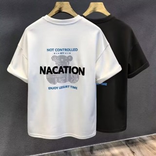 เสื้อยืดแขนสั้น แขนห้าส่วน สวมใส่สบาย เข้ากับทุกการแต่งกาย แฟชั่นฤดูร้อน สไตล์อเมริกันเรโทร สําหรับผู้ชาย