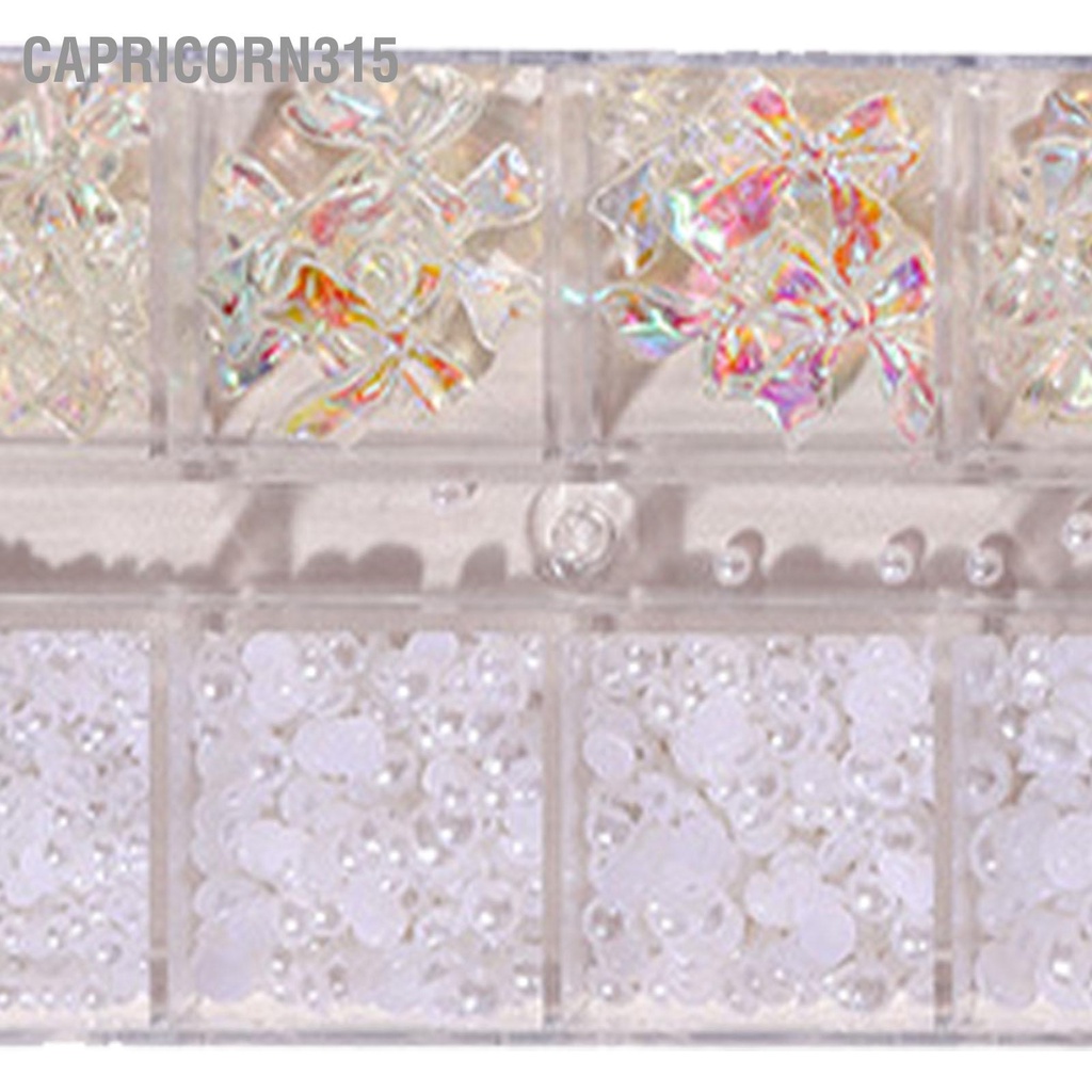 capricorn315-เล็บ-rhinestones-ขนาดต่าง-ๆ-รูปร่างมุกสีขาวบริสุทธิ์-diy-ตกแต่งเล็บ-แบบพกพาพร้อมกล่องเก็บของ