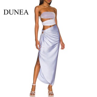 Dunea ชุดว่ายน้ําวันพีช สายคล้องประดับมุก สไตล์ยุโรป อเมริกัน สําหรับผู้หญิง