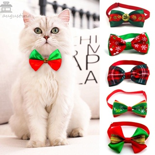 AUGUSTINA Cute Dog Collar with Buckle Christmas Dog Decoration Dog Bow Tie Dog Grooming Birthday Gifts Cat Bowtie Neck Strap Adjustable Xmas Cat Collar