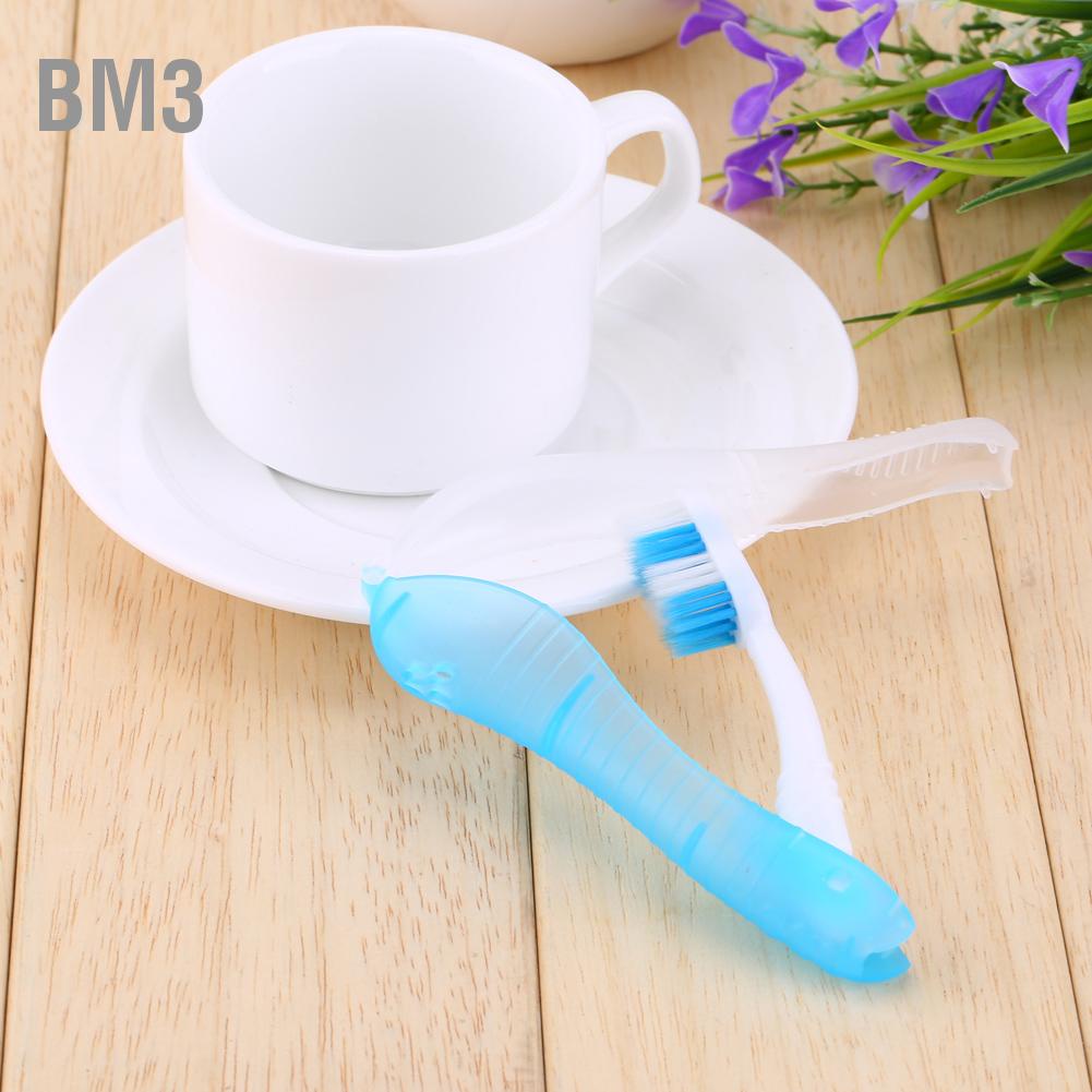 bm3-แปรงสีฟันพกพาพับได้ขนาดกะทัดรัดแบบพกพาสีฟ้าอ่อนเดินทางแคมป์ปิ้งเดินป่ากลางแจ้งง่าย