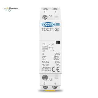 Tomzn TOCT1-25 2P 25A 220V/230V 50/60HZ รางดิน โมดูลาร์ AC 25A 2NO AC คอนแทคเตอร์