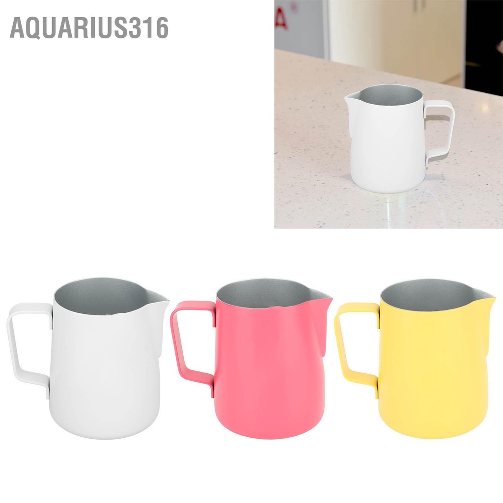 aquarius316-เหยือกตีฟองนมสแตนเลส-380-มล-หัวพ่นฟองนมถ้วยกาแฟ