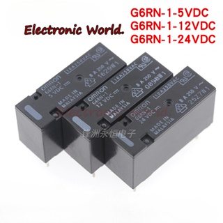 รีเลย์ Omron G6rn-1 5VDC 12VDC 24VDC DC5V 12V 24V 5 Pins 8A ของแท้