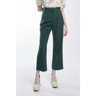 ESPADA กางเกงเอวสูงทรงตรง ผู้หญิง สีเขียว | Straight Leg Trousers | 4725