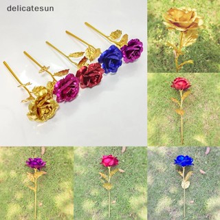 Delicatesun ดอกกุหลาบชุบฟอยล์ 24K ของขวัญวันวาเลน สร้างสรรค์ ดอกกุหลาบ ตกแต่งงานแต่งงาน ดี