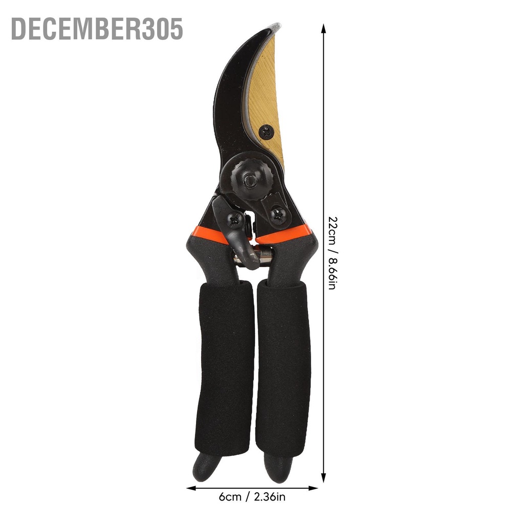 december305-กรรไกรสวน-กรรไกรตัดแต่งกิ่ง-pruner-bypass-design-sk5-steel-cutting-trimming-pruning-tool