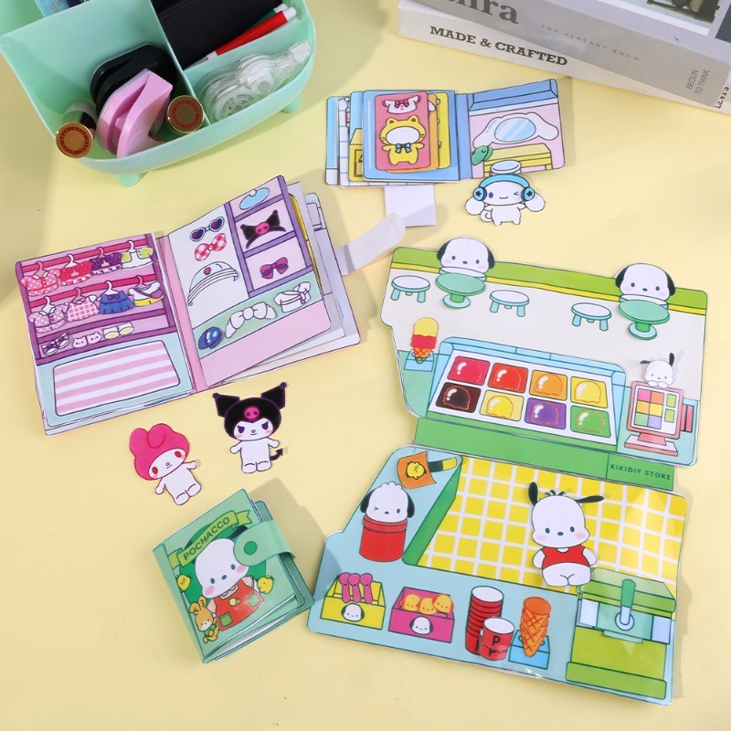 หนังสือการ์ตูนญี่ปุ่นน่ารัก-sanrio-แฮนด์เมด-diy-เสียงเงียบ-ของเล่นสําหรับเด็ก