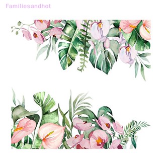 Familiesandhot&gt; สติกเกอร์ติดผนัง ลายดอกไม้ พืช สร้างสรรค์ ห้องน้ํา ตกแต่งร้านอาหาร รูปลอกสวยงาม กาวในตัว ภาพจิตรกรรมฝาผนังอย่างดี