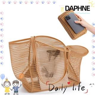 Daphne กระเป๋าถือ กระเป๋าสะพายไหล่ ผ้าไนล่อน ทรงโท้ท ขนาดใหญ่ จุของได้เยอะ เหมาะกับเดินชายหาด สําหรับผู้หญิง