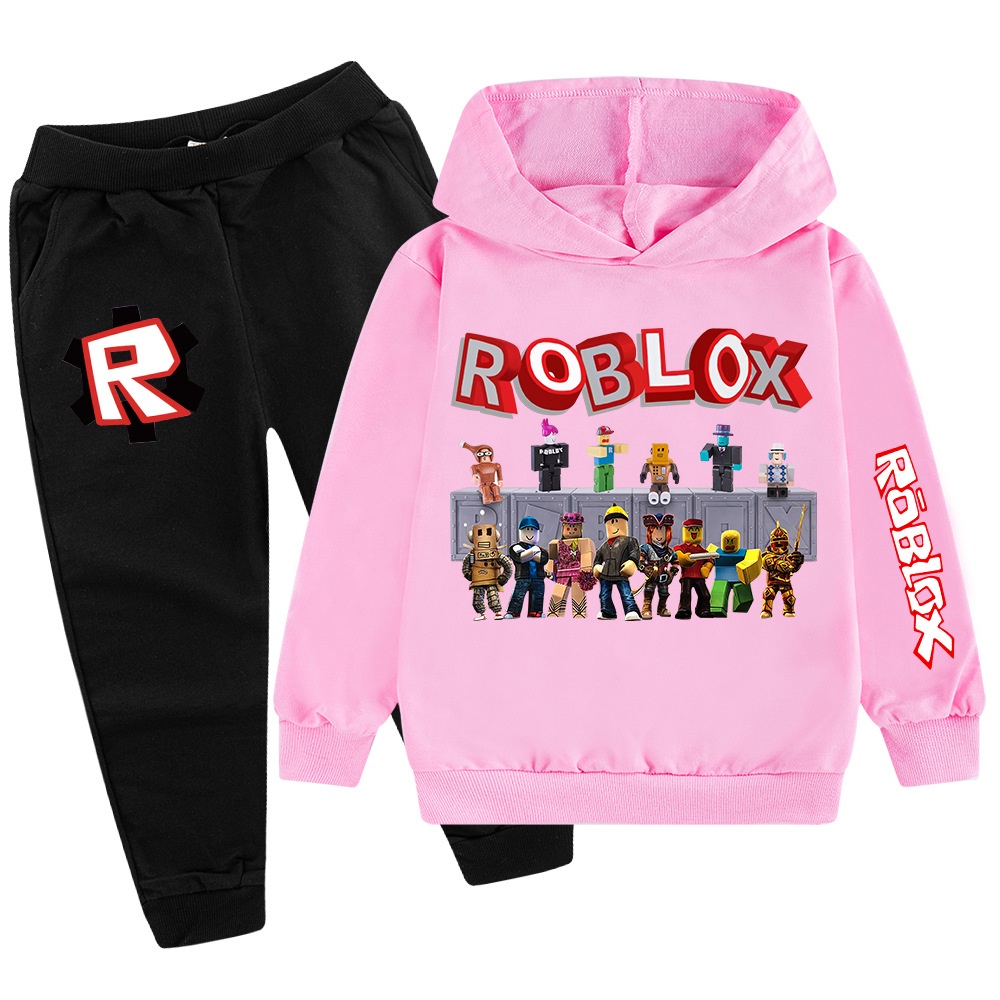 roblox-เสื้อฮู้ดดี้-กางเกงกีฬา-ลําลอง-แฟชั่นสําหรับเด็กผู้ชาย-และเด็กผู้หญิง-2-ชิ้น
