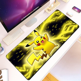 แผ่นรองเมาส์ พิมพ์ลาย Pokemon Pikachu pika HD น่ารัก กันลื่น Xxl90X40 ซม. สําหรับคอมพิวเตอร์ตั้งโต๊ะ