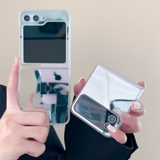เคสโทรศัพท์มือถือแบบกระจกแข็ง ฝาพับ กันกระแทก หรูหรา สําหรับ Samsung Galaxy Z Flip 5 4 3 5G Z Flip3 Flip4 Flip5