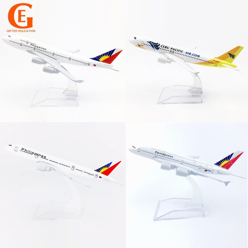 โมเดลเครื่องบินโลหะ-philippine-airlines-boeing-747-777-pal-airbus-a380-cebu-pacific-a320-16-ซม
