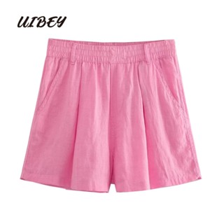 Uibey กางเกงขาสั้น เอวสูง พับได้ 7737