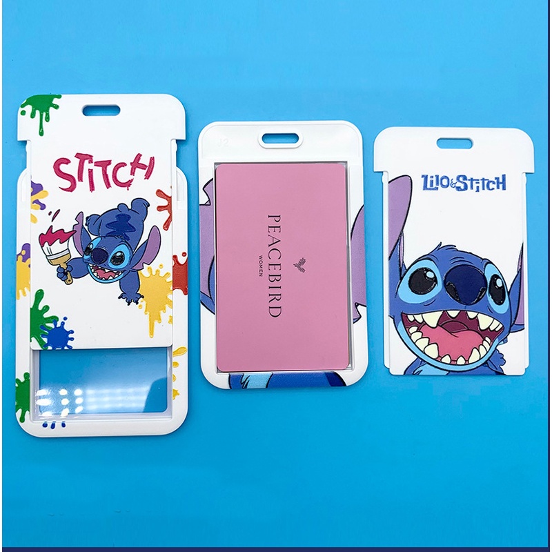 พร้อมส่ง-กระเป๋าใส่บัตรประจําตัวนักเรียน-ลาย-stitch-ปรับขนาดได้-สําหรับบัตรประจําตัวนักเรียน-บัตรรถบัส-ธนาคาร