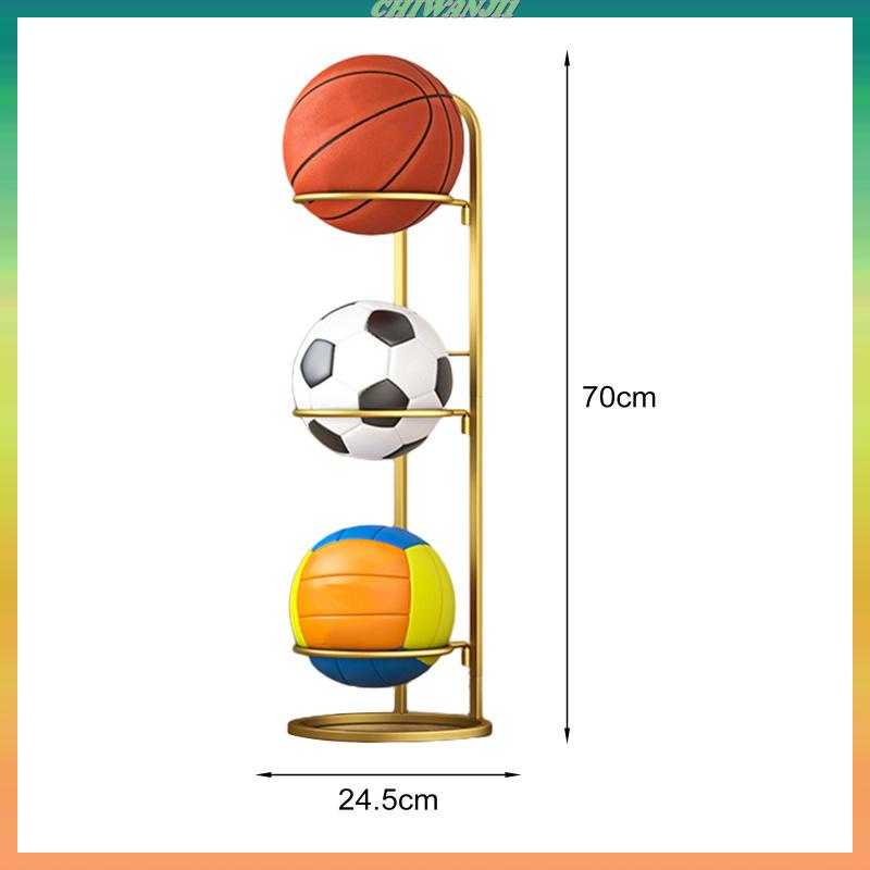 chiwanji1-ชั้นวางลูกบอลบาสเก็ตบอล-แบบโลหะ-3-ชั้น-สําหรับห้องนอน-โรงรถ
