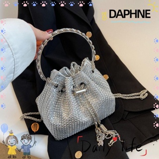 Daphne กระเป๋าคลัทช์ กระเป๋าสะพายไหล่ ประดับเพชรคริสตัล แวววาว เหมาะกับงานปาร์ตี้ สําหรับผู้หญิง