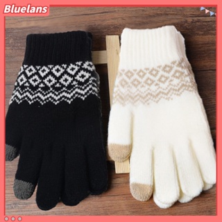 【 Bluelans 】ถุงมือผ้าถัก หน้าจอสัมผัส แบบนิ่ม ให้ความอบอุ่น เหมาะกับฤดูหนาว สําหรับทุกเพศ