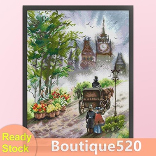 [boutique520.th] ชุดปักครอสสติตช์ ผ้าฝ้าย 14CT พิมพ์ลาย Morning Countryside