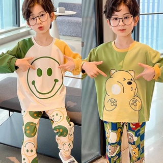 Childrens Pajamas Spring and Autumn Long Sleeve Thin Cartoon Cat and Mouse Big Boy Baby Outfit Home Suit