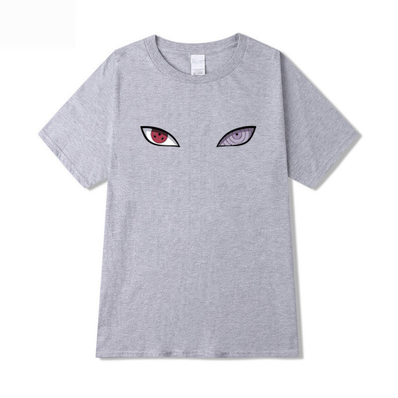 ราคาถูก-naruto-anime-แขนสั้นพิมพ์ลายตาลำลองผ้าฝ้ายแขนสั้นเกาหลีชายเสื้อยืด-เสื้อคู่