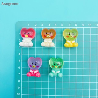 [Asegreen] เครื่องประดับเรซิ่น รูปหัวใจเรืองแสง ขนาดเล็ก 2 ชิ้น