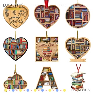 Eutus เครื่องประดับแขวนตกแต่งต้นคริสต์มาส รูปหัวใจ สําหรับคนรักหนังสือ กลางแจ้ง