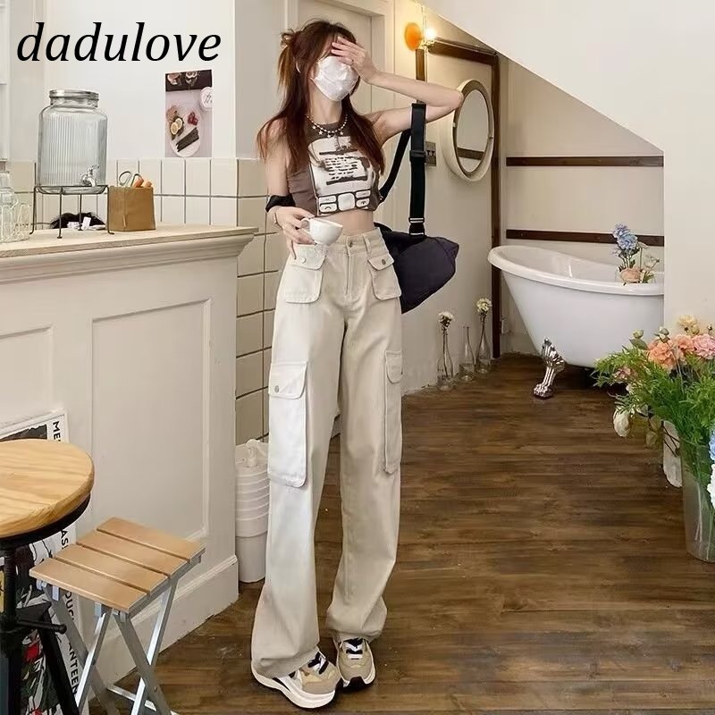 dadulove-new-american-ins-high-street-retro-overalls-niche-high-waist-wide-leg-pants-large-size-trousers