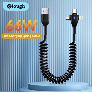 Elough 3 in 1 สายชาร์จ USB Type C 66W 3A Micro USB 1.8 ม. ชาร์จเร็ว