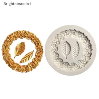 [Brightnessdin1] แม่พิมพ์ซิลิโคน รูปใบกุหลาบ สําหรับทําเค้กช็อคโกแลต เบเกอรี่ 1 ชิ้น